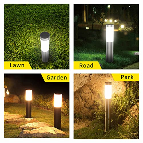 Solar Powered LED Landscape Lamp Column Outdoor IP44 Waterproof White Light Street Light