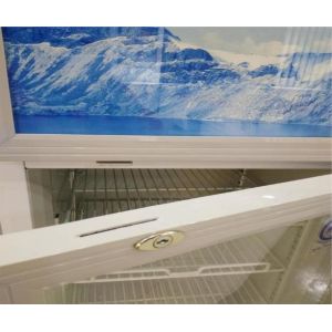 298L vertical double door double temperature display beverage cooler/beverage