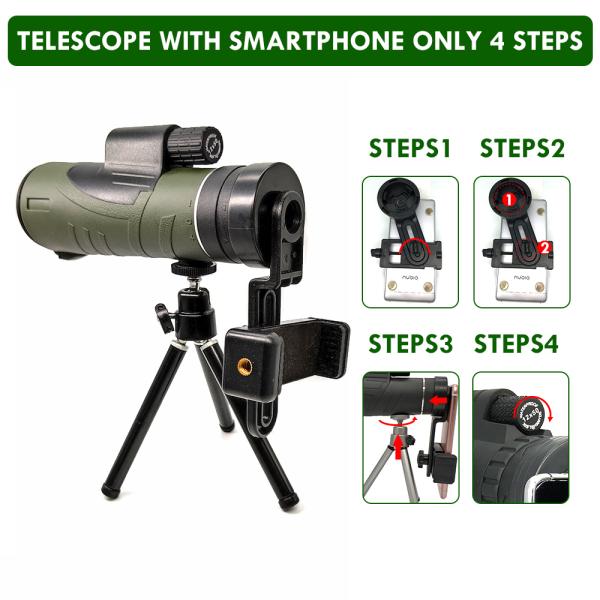 Outdoor Adventure High Power HD Monocular Telescope Bak4 Prism 12x50