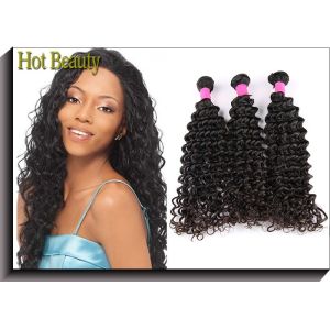 Quality 14 Inch Deep Wave Brazilian Virgin Human Hair Extensions 100G for sale