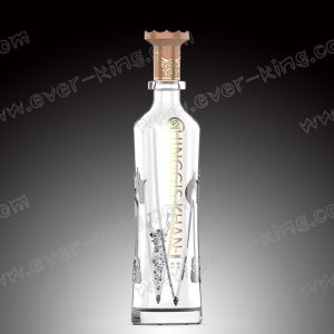 Aluminium Label Transparent 500ml Custom Glass Bottles