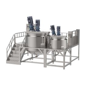 Liquid Blending Vacuum Emulsifier Mixer With Hydraulic Lifting Lid