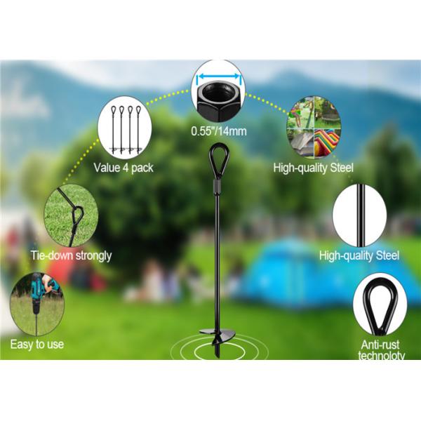 Heavy Duty Spiral Ground Anchors 16 Inch Steel Bar 9.5 Inch Orange Color Set