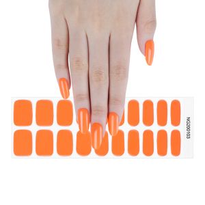 New Design Nails Artificial Solid Color Full Cover semi cured gel nail sticker
