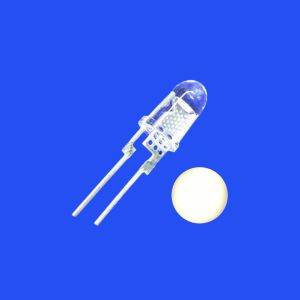 Quality 1W 5mm White Color 6000-7000K 8deg Beam Angle Clear Lens Bullet Head Short Pins With Heat Sink for sale