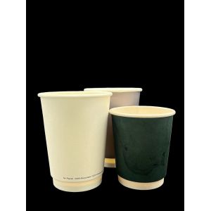 Quality Custom Printed 8oz Double Wall Paper Cup Compostable Biodegradable for sale