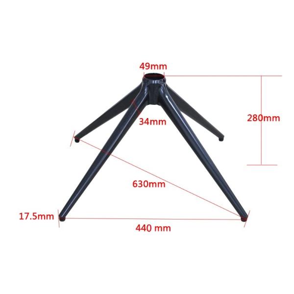 Modern Bright Black Office Chair Base 630 Diameter Four Star Chair Base