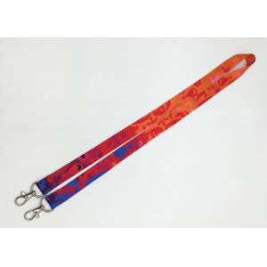 Full Color Polyester Neck Dye Sublimation Lanyards With J - Hook , Stock Free