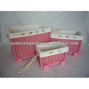 Quality wicker laundry basket with wheel for sale