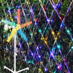 Yard Garden Rainbow Windmills Wind Turbine Spinner Power Generator with Led