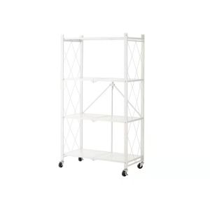 Folding Movable Multi Layer Kitchen Shelf Microwave Oven Storage