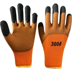 Terry Fleece Winter Work Gloves Palm Coated Insulated Work Gloves