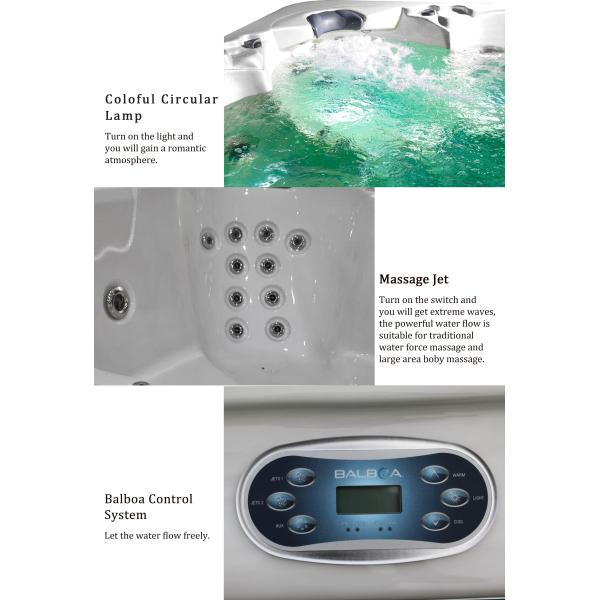 7 Seats Massage Bathtub Balboa System 55 Air Jets Hot Tub For Family