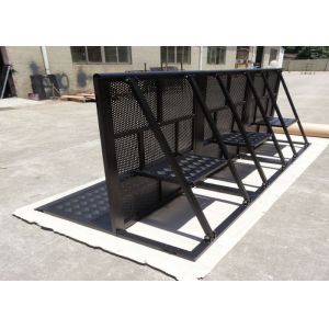 Concert Crowd Control Barriers Black Surface With 40x50x2mm Square Tube