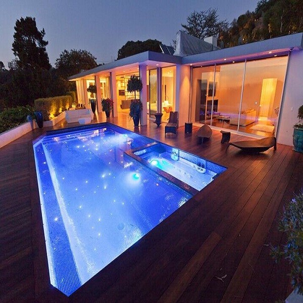 EUROPEAN Design Style Wpc Waterpool Decking Boards With Solar Light For Your