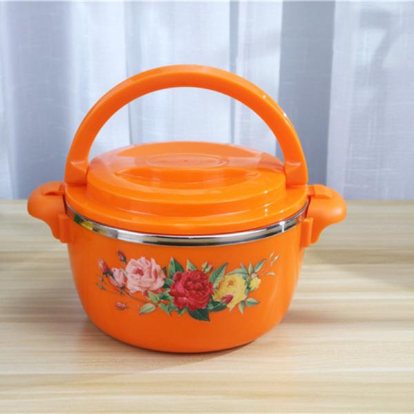 Plastic Handle Stainless Steel Fresh Hot Pot Eco 4pcs Lunch Box Set for School