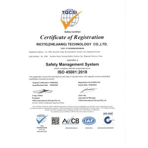 Ricite (Zhejiang) Science & Technology Co., Ltd. Certifications