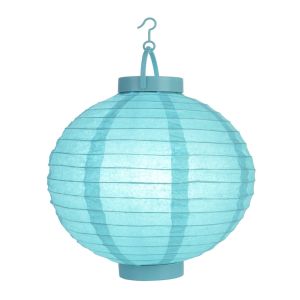 Quality Water Blue LED Round Paper Battery Lantern for sale
