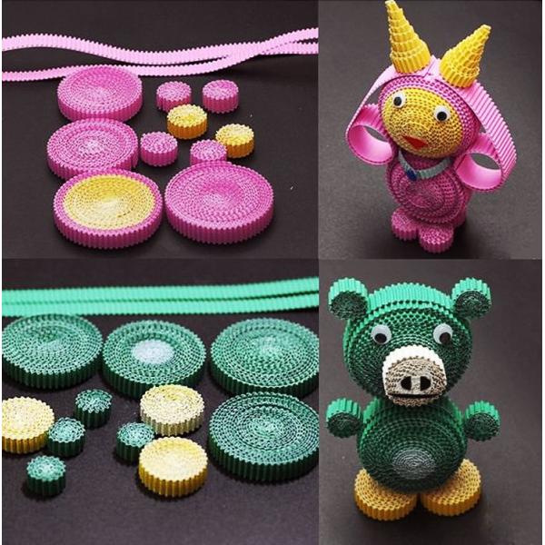 Colorful craft corrugated quilling paper for DIY toys / handcraft kids hand-craft diy material A4 size customer size