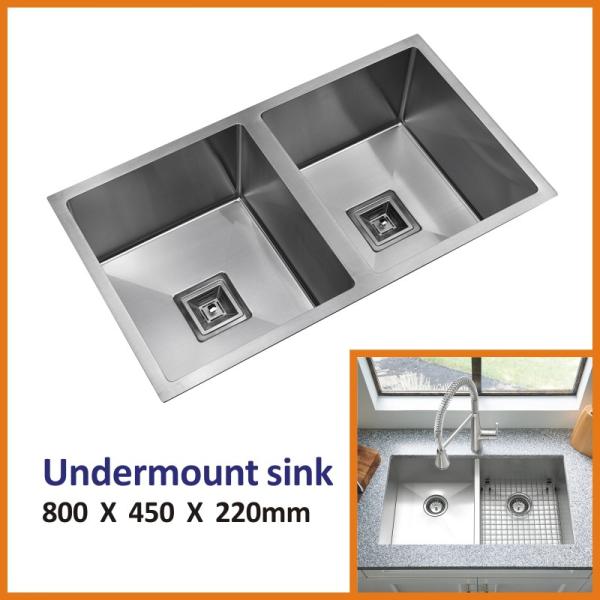Buy 18 Gauge Undermount Stainless Steel Kitchen Sink PVD NANO 80x45 at wholesale prices