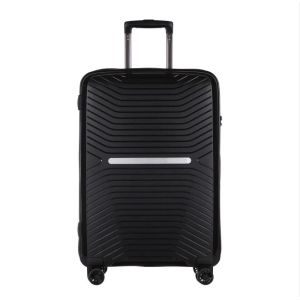 Quality Lightweight Black PP 3pieces Business Travel Suitcase for sale