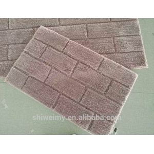 China Bricks pattern plain color shaggy bath room mat on sale