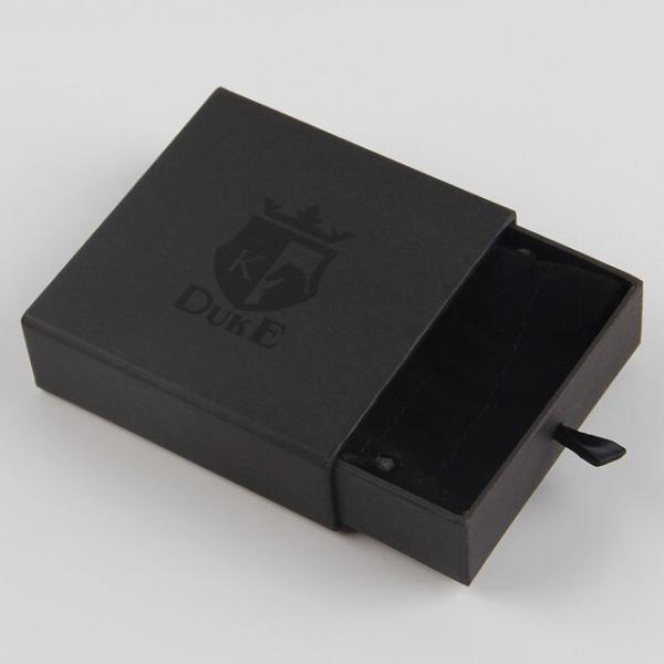 Matte Black Necklace Sliding Drawer Gift Boxes Sustainable Material