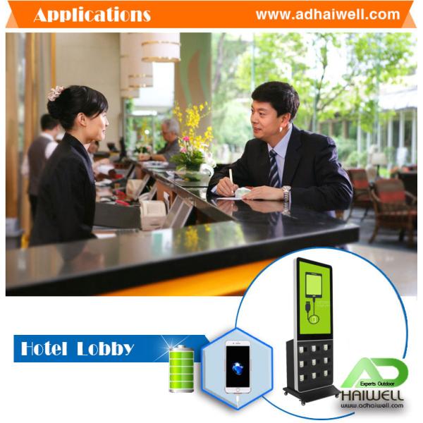 Mobile-charging-station-Application-for-hotel-looby China Supplier Commercial Phone Mobile Charging Station Digital LCD Signage Kiosk