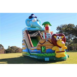 Custom Made Animal Pirate Ship Jumping Castle For Party With Logo Printing