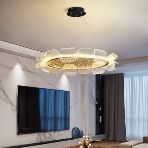 Quality Golden And Clear Modern Acrylic Ceiling Light High Brightness for sale