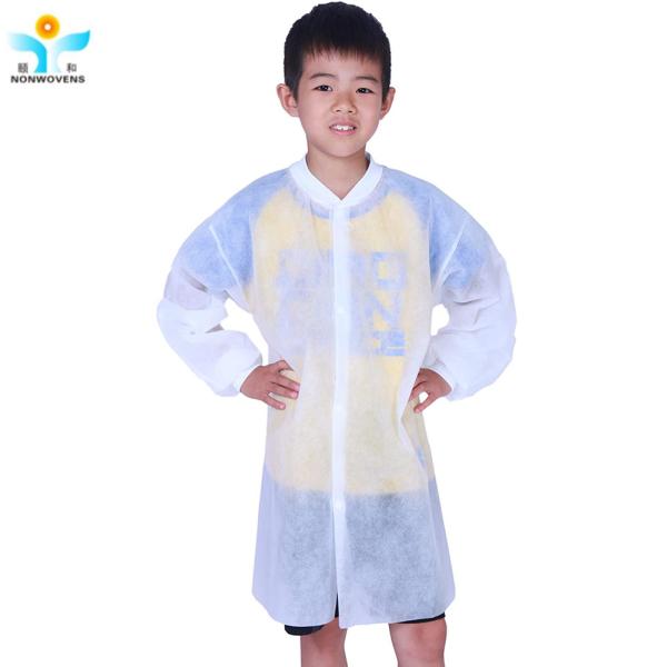 40gsm Polypropylene Disposable Lab Coat , OEM Non Woven Lab Coat For Kids