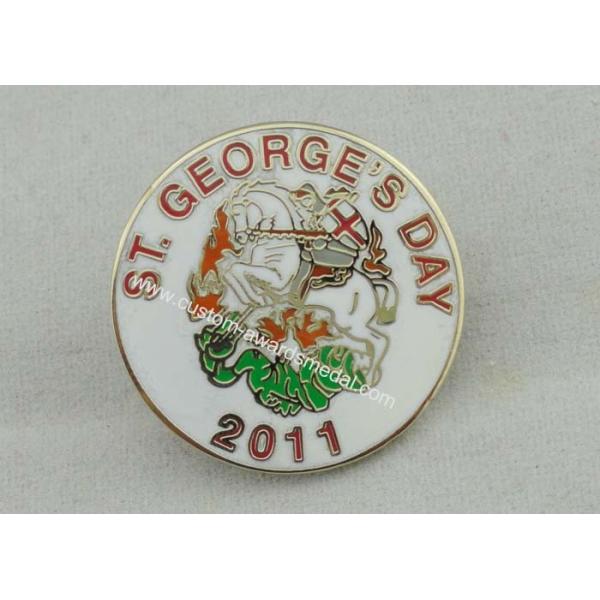 Gold Zinc Alloy Imitation Hard Enamel Pin for St. George Day With Butterfly