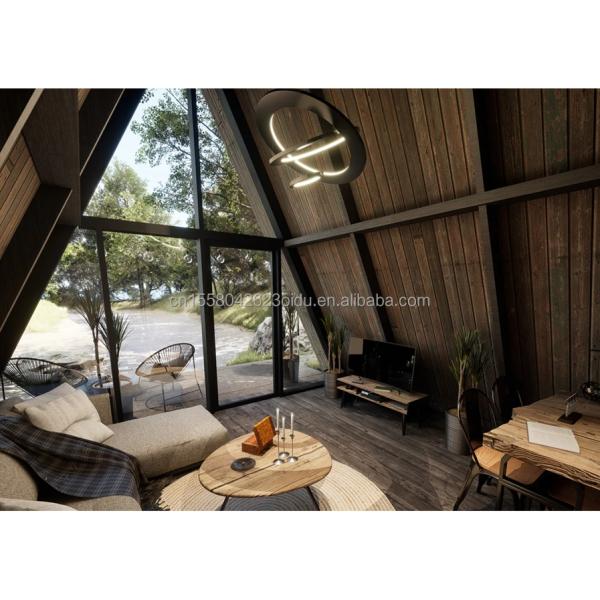 Aluminum Window Modern Portable Steel Triangular Prefabricated Wooden House Detachable Container for Home or Hotel 1-