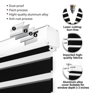Double Layer Day And Night Zebra Roller Blinds Shades For Windows