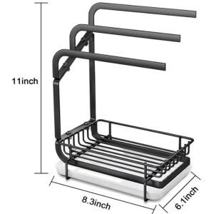 Sponge Holder Kitchen Sink Caddy Organizer With Drain Pan