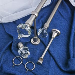 Home Window Decoration Curtain Rod Finials Crystal Curtain Rod Pole