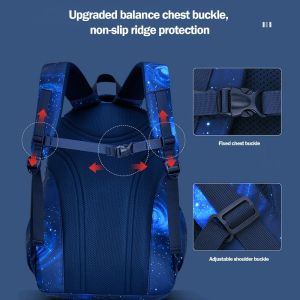 Children Waterproof Side Opening School Backpack For Kids Primary School Student