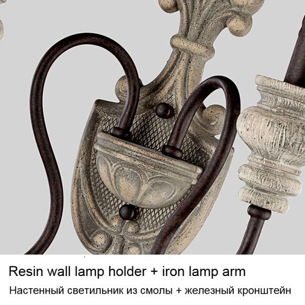 Vintage Wall Lamp Wood Iron Wall Light Bedroom Bedside Living Room loft wall light (WH-VR-58)