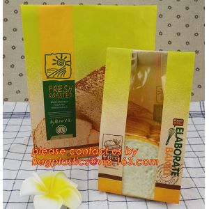 Customize Translucent Window Brown Greaseproof Kraft Paper Bag Special Opp