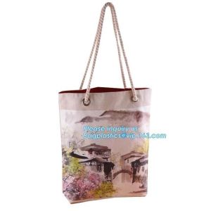 Handmade Canvas Tote Bag ,Leather Handle Canvas Bag,Heavy Canvas Tote Bag,Eco