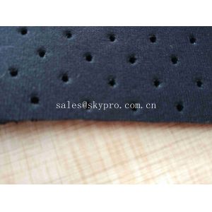 Breathable Black Mesh Neoprene Perforated Rubber Sheet with Spandex Nylon