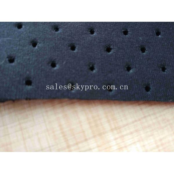 Breathable Black Mesh Neoprene Perforated Rubber Sheet with Spandex Nylon