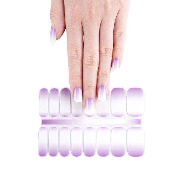 Factory Price Fashionable 3d Nail Sticker Manicure Decoration Semi Cured Gel Nail Wraps Polish Ombre Color Nail Strips