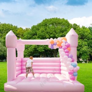 2024 Unisex Inflatable White Bouncy Castle with Slide and Ballpit White Packing