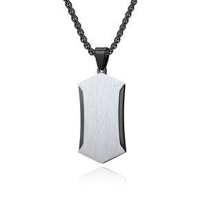 Stainless Steel Cross Pendant Necklace Christian Jewelry Satin Square Religious