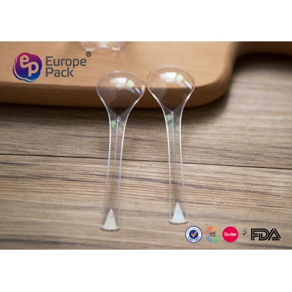 Recycling Hard Clear Ps Disposable Ice Cream Spoons Ladle For Children