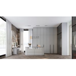 Elegant And Durable Matte White Stainless Steel Walk-In Closet