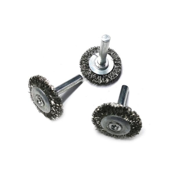 Buy 6mm Dia Rod T Shape Radial Crimped Steel Wire Brush at wholesale prices