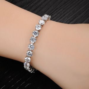 Silver Plated Princess Cubic Zironia Tennis Bracelet Women Wedding Jewelry