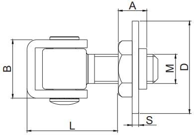 M18 Cast Iron Gate Hinge Hardware Fixings With Round Plated